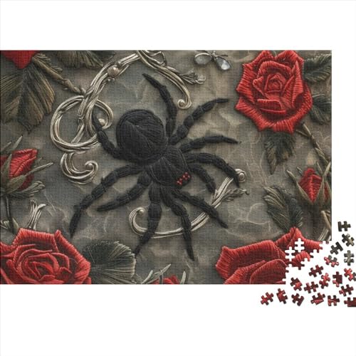 Spider 500 Stück Home Dekoration 500 Teile Kein Staub Puzzlespiel Holzpuzzles Funny Spider Puzzle Abwechslungsreiche Puzzleteile Puzzles Für Erwachsene 500pcs (52x38cm) von HongZhic