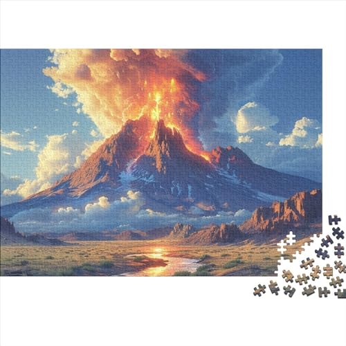 Vulkan 1000 Stück Home Dekoration 1000 Teile Kein Staub Puzzlespiel Holzpuzzles Natürliche Landschaft Puzzle Ganze Familie Spaß Puzzleteile Puzzles Für Erwachsene 1000pcs (75x50cm) von HongZhic