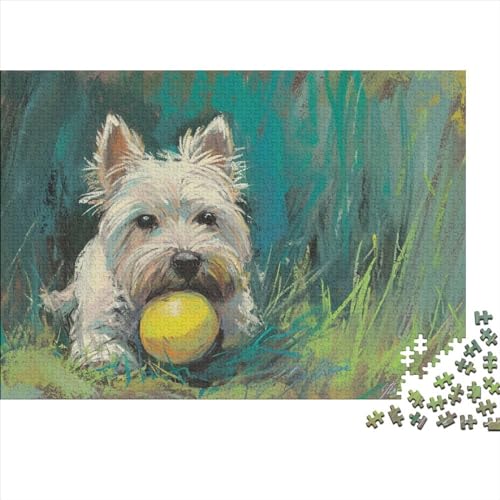 West Highland Terrier 500 Stück Spielzeug Geschenk 500 Teile Kein Staub Puzzlespiel Holzpuzzles Tier Puzzle Abwechslungsreiche Puzzleteile Puzzles Für Erwachsene 500pcs (52x38cm) von HongZhic