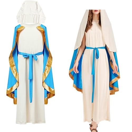 Hongsuny Erwachsene Jungfrau Maria Kostüm Bibel Jesus Ostern Heilige Kostüm Maria Bible Cosplay Robe von Hongsuny