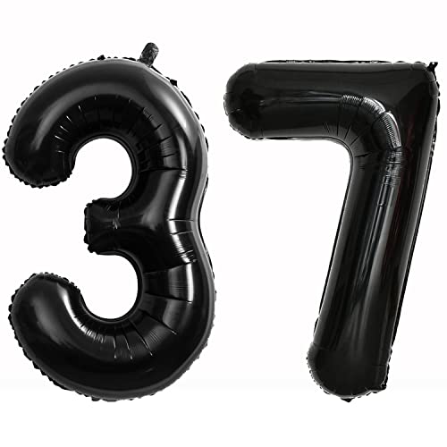 40 Zoll 2 Luftballons Zahle 37. Schwarz Geburtstag XXL 100cm Riesen Folienballon Zahlenballon 37 Schwarz Nummer Folienballon 37 Ballon Zahl 37 Heliumballon Luftballon 37 für Geburtstag Party Deko(37) von Hongyantech