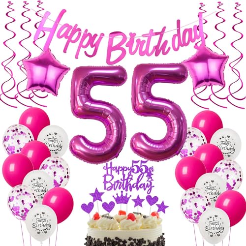 Deko 55. Geburtstag Frauen luftballons 55 Geburtstag Deko Geschenk für 55. Frauen rosa 55. Tortendeko 55 Frau Geburtstagsdeko 55 jahre Frau dekoration rosa Deko 55. Geburtstag Frauen luftballons 55 Geburtstag Deko Geschenk für 55. Frauen rosa 55. Tortendeko 55 Frau Geburtstagsdeko 55 jahre Frau dekoration rosa von Hongyantech