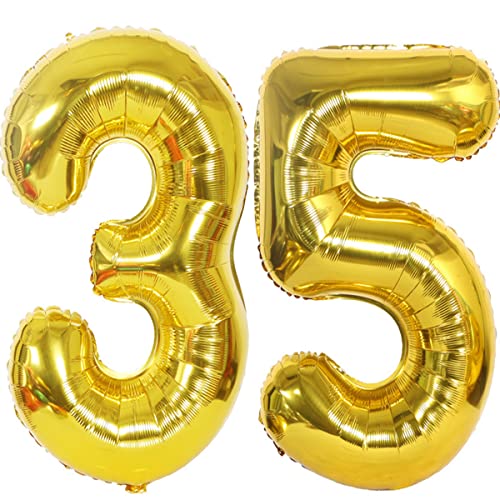 Helium Luftballons 35 gold Geburtstagsdeko 40" 35 Geburtstag Party Deko Supplies,ballon 35 geburtstag,35 luftballon gold,folienballon 35 geburtstag mann frau ballon 35 geburtstag deko gold(35) von Hongyantech
