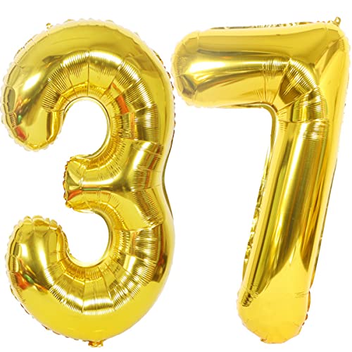 Helium Luftballons 37 gold Geburtstagsdeko 40" 37 Geburtstag Party Deko Supplies,ballon 37 geburtstag,37 luftballon gold,folienballon 37 geburtstag mann frau ballon 37 geburtstag deko gold(37) von Hongyantech