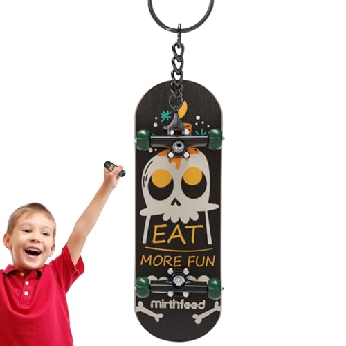 Honhoha Finger-Skateboard mit Lagern, Fingerbrett-Fingerspielzeug Finger-Schlüsselanhänger Skateboard Spielzeug für Kinder,Fingerspitzen-Skateboard aus Holzmaterial für Reisen, Picknick, Party, von Honhoha