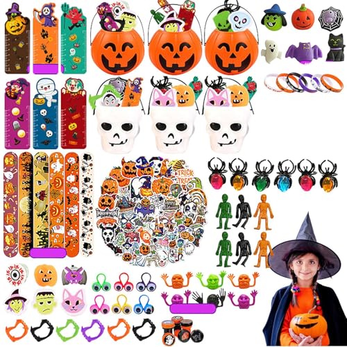 Honhoha Halloween Fidget Toys Set,Halloween Squeeze Toys für Kinder,134 Stück Fidget-Partygeschenke für Kinder | Halloween-Partygeschenke, Halloween-Leckerli-Taschen, Stressabbau für Mädchen und von Honhoha