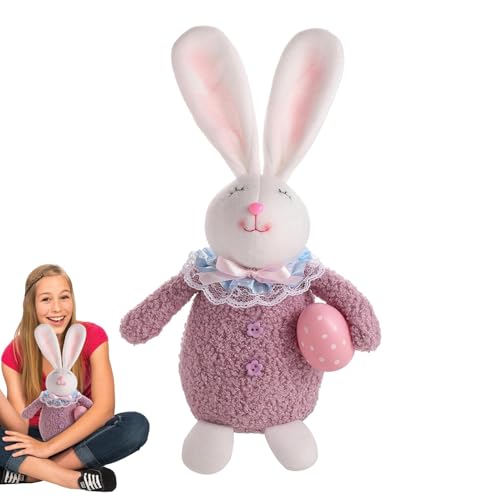 Honhoha Hase Stofftier,Osterhase Stofftier - Lustiges Kaninchen-Schaf-Puppe-Stofftier mit Ei oder Karotte | Weiches, kuscheliges Deko-Kissen für Ostern, Mottopartys, Kinderzimmer, Wohnzimmer von Honhoha