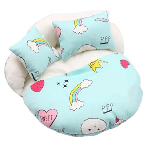 Honhoha Puppenbett, Spielzeugschlafsack - Spielzeug-Schlafbett mit 2 Kissen Puppenbettwäsche, kleines Schlafsackbett, stilvolle und niedliche Dekoration für Kinder von Honhoha