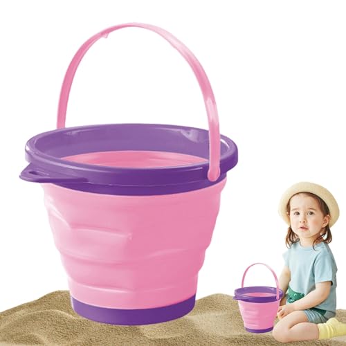 Honhoha Silikon-Strandeimer, Strandeimer für Kinder Spielen Sie Sandeimer-Spielzeug für Kinder - Strandspielzeug mit glatten Kanten für Schwimmbad, See, Garten und Strand von Honhoha