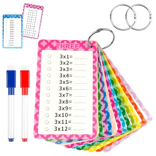 Honosen 1x1 Lernkarten, 13 Stück Lernkarten Multiplikationskarten mit 2 Markierungsstift und Ringen, Einmaleins Spiel, Tragbar Rechenhilfe Trocken Abwischbar, Mathematik Einschulung Spiel Geschenk Honosen 1x1 Lernkarten, 13 Stück Lernkarten Multiplikationskarten mit 2 Markierungsstift und Ringen, Einmaleins Spiel, Tragbar Rechenhilfe Trocken Abwischbar, Mathematik Einschulung Spiel Geschenk von Honosen