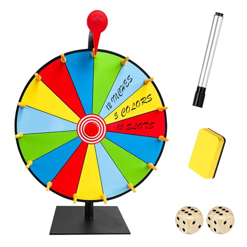 HooBnas Glücksrad zum Drehen, 30cm Gluecksrad Gluecksrad, 15 Slots Glücksrad zum Selbstgestalten, Glücksrad mit Markierungsstift,Radiergummi und Würfe, für Lotteriespiele,Wortspiele,Karneval Party. HooBnas Glücksrad zum Drehen, 30cm Gluecksrad Gluecksrad, 15 Slots Glücksrad zum Selbstgestalten, Glücksrad mit Markierungsstift,Radiergummi und Würfe, für Lotteriespiele,Wortspiele,Karneval Party. von HooBnas