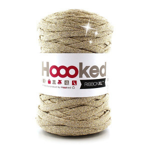 Hoooked Ribbon XL T-Shirt Garn Unicolor Lurex 2 Golden Dust von Hoooked