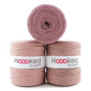 Hoooked Zpagetti T-Shirt Garn Unicolor 29 Grau-Pink-Ton 1 Stk von Hoooked