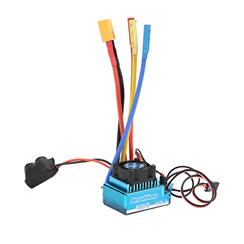 Hoopoocolor 120A RC Brushless ESC, Programmierbar Wasserdicht Staubdicht Bürstenloser ESC, 9 Geschwindigkeit Beschleunigung Eine Tasteneinstellung Abriebfest Und Langlebig RC Brushless ESC 1/10 von Hoopoocolor