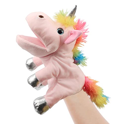 Hopearl Plüsch Einhorn Handpuppe mit offenem beweglichem Mund für fantasievolles Spiel, Rollenspiel, interaktives Spielzeug für Storytelling Teaching Puppet Theater, Geschenk für Kinder, 30cm (Rosa) von Hopearl