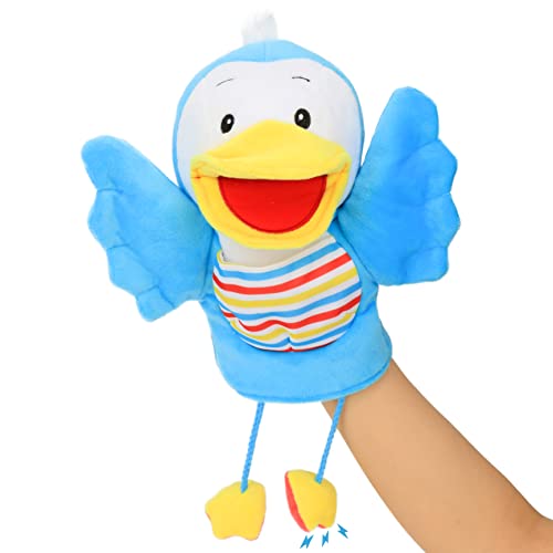 Hopearl Plüsch Vogel Handpuppe mit offenem beweglichem Mund für fantasievolles Spiel, Rollenspiel, interaktives Spielzeug für Storytelling Teaching Puppet Theater, Geschenk für Kinder, blau, 40.5cm von Hopearl