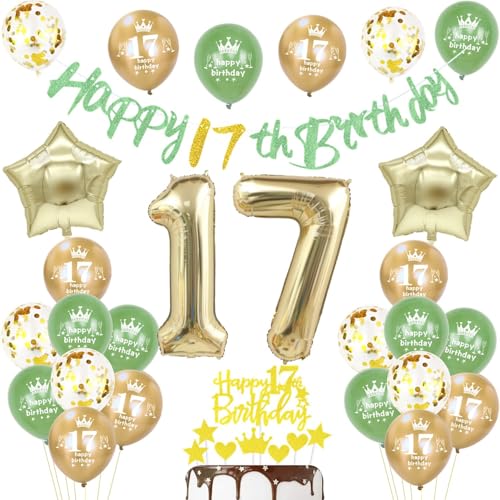 17 Geburtstag Deko Junge Mädchen, Gold Banner 17 Geburtstag Girlande Deko 17. Junge Avocado Grün Luftballons 17. Tortendeko 17 Geburtstagsdeko 17 jahre Mädchen Ballons 17 Geburtstag Deko Junge Mädchen, Gold Banner 17 Geburtstag Girlande Deko 17. Junge Avocado Grün Luftballons 17. Tortendeko 17 Geburtstagsdeko 17 jahre Mädchen Ballons von Hopewey