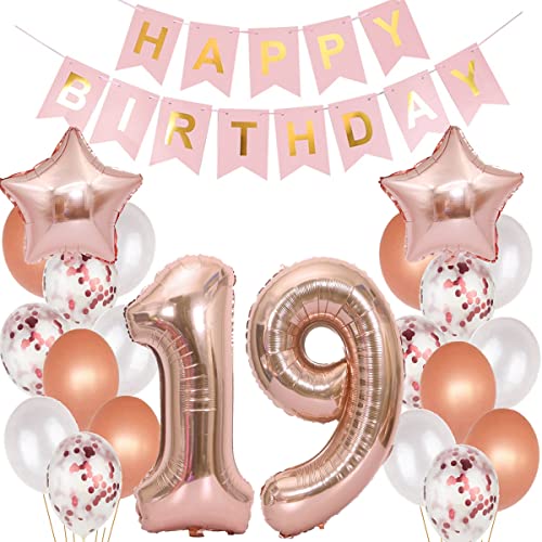 Luftballons 19 Geburtstag Dekoration mädchen rosegold,19.Geburtstag deko für mädchen,19 jahre Geburtstag deko mädchen 19.geburtstag deko mädchen 19 Geburtstag Mädchen 19 Geburtstagsdeko rosegold (19) von Hopewey