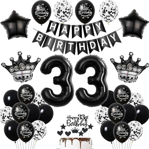 33. Geburtstag Dekoration Schwarz Tortendeko 33. Geburtstag Mann Luftballon 33 Frauen Mann deko torte 33.Frauen Ballon Geburtstagsdeko 33 Jahre Frau Männer Schwarz 33. Geburtstag Dekoration Schwarz Tortendeko 33. Geburtstag Mann Luftballon 33 Frauen Mann deko torte 33.Frauen Ballon Geburtstagsdeko 33 Jahre Frau Männer Schwarz von Hopewey