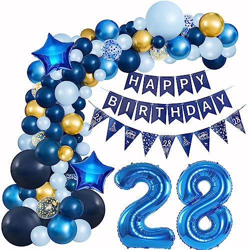 Ballons Girlande Blau 28 Geburtstag Mann deko Blau Luftballon 28. Geburtstag deko Mann Geburtstagsdeko 28 Jahre Mann Deko 28. Geburtstag Männer blau Luftballon Girlande blau 28. Geburtstag Männer von Hopewey