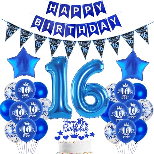 Blau Luftballon 16. Geburtstag Dekoration Blau Tortendeko 16. Geburtstag Junge Geburtstagsdeko 16 Jahre Junge Folienballon Ballon 16 Blau Luftballon 16. Geburtstag Dekoration Blau Tortendeko 16. Geburtstag Junge Geburtstagsdeko 16 Jahre Junge Folienballon Ballon 16 von Hopewey