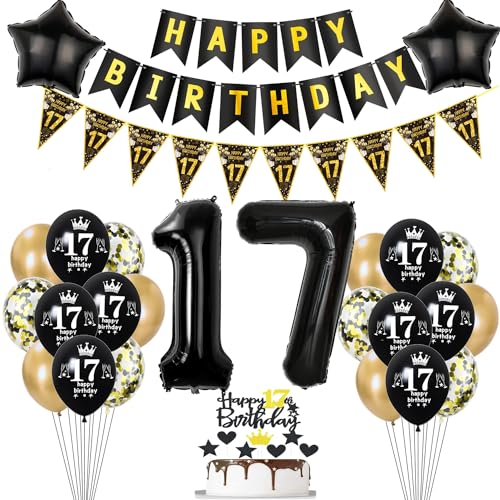 Deko 17. Geburtstag Jungen Mädchen Tortendeko 17 Geburtstag Mädchen Party Deko Schwarz Gold Luftballons 17 Jungen deko Geburtstagsdeko 17 jahre Ballon 17 deko Deko 17. Geburtstag Jungen Mädchen Tortendeko 17 Geburtstag Mädchen Party Deko Schwarz Gold Luftballons 17 Jungen deko Geburtstagsdeko 17 jahre Ballon 17 deko von Hopewey