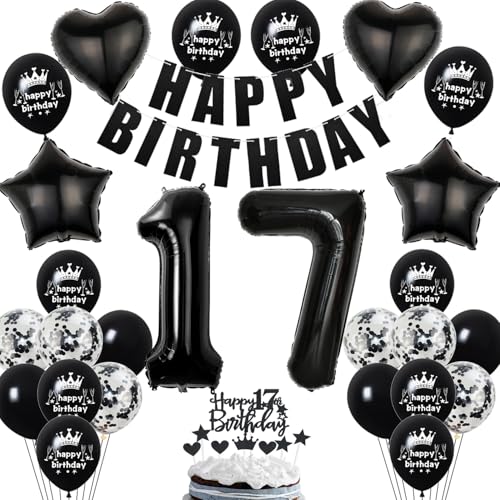 Deko 17. Geburtstag Mädchen Junge Ballon Dekoration Schwarz Tortendeko 17. Geburtstag Mädchen Luftballon 17 deko Junge Geburtstagsdeko 17 Jahre Ballon Schwarz Deko 17. Geburtstag Mädchen Junge Ballon Dekoration Schwarz Tortendeko 17. Geburtstag Mädchen Luftballon 17 deko Junge Geburtstagsdeko 17 Jahre Ballon Schwarz von Hopewey