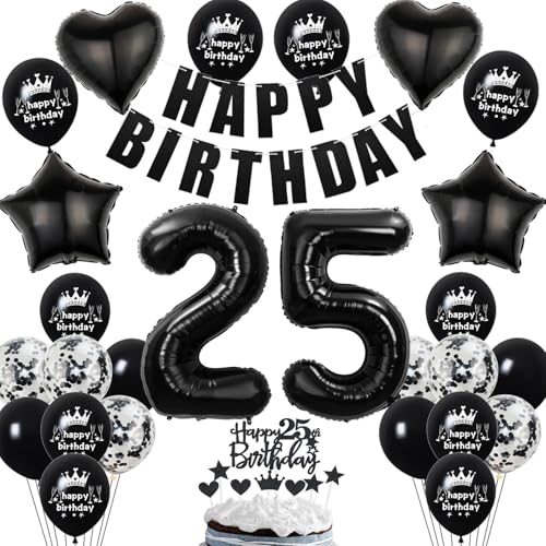 Deko 25. Geburtstag Frauen Mann Ballon Dekoration Schwarz Tortendeko 25. Geburtstag Frau Luftballon 25 deko Männer Schwarz 25 Geburtstagsdeko 25 Jahre Frauen Ballon Deko 25. Geburtstag Frauen Mann Ballon Dekoration Schwarz Tortendeko 25. Geburtstag Frau Luftballon 25 deko Männer Schwarz 25 Geburtstagsdeko 25 Jahre Frauen Ballon von Hopewey