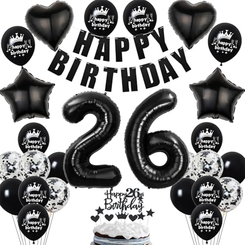 Deko 26. Geburtstag Frauen Mann Ballon Dekoration Schwarz Tortendeko 26. Geburtstag Frau Luftballon 26 deko Männer Frauen Schwarz 26 Geburtstagsdeko 26 Jahre Ballon Deko 26. Geburtstag Frauen Mann Ballon Dekoration Schwarz Tortendeko 26. Geburtstag Frau Luftballon 26 deko Männer Frauen Schwarz 26 Geburtstagsdeko 26 Jahre Ballon von Hopewey