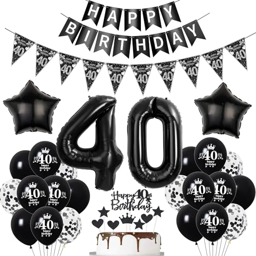 Deko 40. Geburtstag Mann Frauen Schwarz Tortendeko 40 Geburtstag Frauen Party Deko Schwarz Luftballons 40 deko Geburtstagsdeko 40 jahre Mann Ballon Deko 40. Geburtstag Mann Frauen Schwarz Tortendeko 40 Geburtstag Frauen Party Deko Schwarz Luftballons 40 deko Geburtstagsdeko 40 jahre Mann Ballon von Hopewey