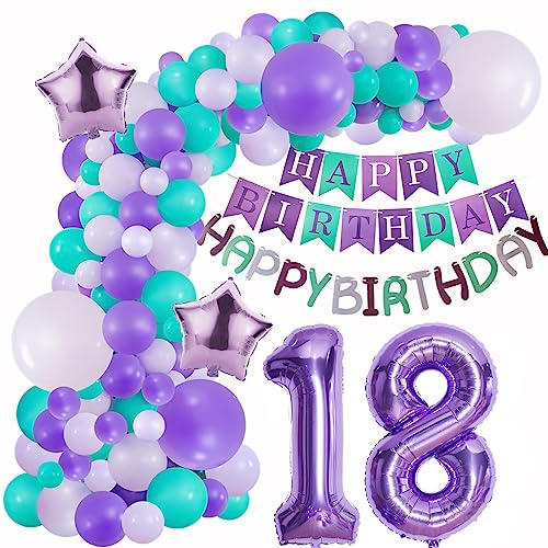 Lila Ballons Girlande 18 Geburtstag Mädchen deko Lila Luftballon 18. Geburtstag deko Mädchen Geburtstagsdeko 18 Jahre Mädchen Deko 18. Geburtstag Mädchen Violett Luftballon Girlande 18. Geburtstag von Hopewey