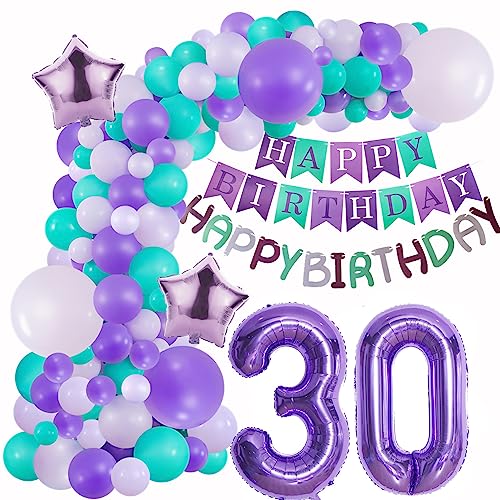 Lila Ballons Girlande 30 Geburtstag Frauen deko Lila Luftballon 30. Geburtstag deko Frauen Geburtstagsdeko 30 Jahre Frau Deko 30. Geburtstag Frauen Violett Luftballon Girlande 30. Geburtstag Frau von Hopewey