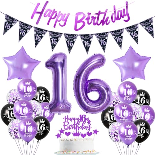 Lila Luftballon 16. Geburtstag Dekoration violett Tortendeko 16. Geburtstag Mädchen party deko Geburtstagsdeko 16 Jahre Mädchen Lila Folienballon 16 Ballon Lila Luftballon 16. Geburtstag Dekoration violett Tortendeko 16. Geburtstag Mädchen party deko Geburtstagsdeko 16 Jahre Mädchen Lila Folienballon 16 Ballon von Hopewey