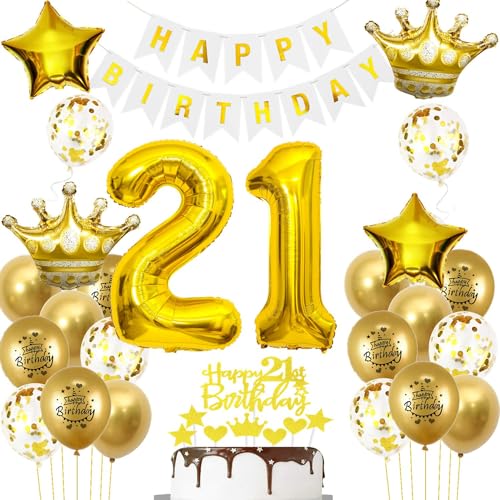Luftballons 21. Geburtstag Mann frauen Deko Gold Tortendeko 21. Geburtstag Mann Party Dekoration Weiß gold Geburtstagsdeko 21 Jahre frau Männer ballon 21. deko gold Luftballons 21. Geburtstag Mann frauen Deko Gold Tortendeko 21. Geburtstag Mann Party Dekoration Weiß gold Geburtstagsdeko 21 Jahre frau Männer ballon 21. deko gold von Hopewey
