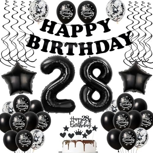 Luftballons 28. Geburtstag Mann Frauen Deko Schwarz Tortendeko 28. Geburtstag Deko Mann Frau Schwarz Geburtstagsdeko 28 Jahre Frauen Männer dekoration 28 deko torte Luftballons 28. Geburtstag Mann Frauen Deko Schwarz Tortendeko 28. Geburtstag Deko Mann Frau Schwarz Geburtstagsdeko 28 Jahre Frauen Männer dekoration 28 deko torte von Hopewey