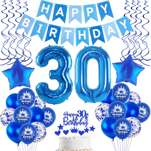Luftballons 30 Geburtstag Deko Mann Blau, deko 30. geburtstag Mann,Folien ballons 30 . geburtstag banner Happy Birthday 30 deko blau Geburtstagdeko 30 Jahre Männer Dekoration Luftballons 30 Geburtstag Deko Mann Blau, deko 30. geburtstag Mann,Folien ballons 30 . geburtstag banner Happy Birthday 30 deko blau Geburtstagdeko 30 Jahre Männer Dekoration von Hopewey