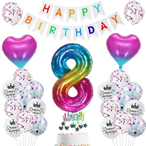 Luftballons 8 Geburtstag Dekoration mädchen rosa,ballon 8. Geburtstag deko für mädchen,deko 8 jahr Kindergeburtstag bunt 8 geburtstag mädchen party deko Geburtstagsdeko 8 jahr Mädchen ballon von Hopewey