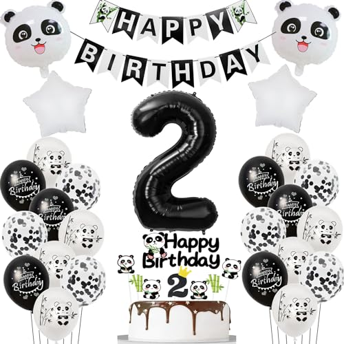 Panda luftballons 2. geburtstag junge mädchen dekoration, panda thema geburtstagsdeko 2 jahre junge mädchen ballon 2 geburtstag deko für kinder, Panda thema ballon deko 2.geburtstag für kinder von Hopewey