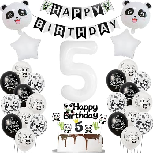 Panda luftballons 5. geburtstag junge mädchen dekoration, panda ballon geburtstagsdeko 5 jahre junge mädchen ballons 5 geburtstag deko für kinder, Panda thema deko 5.geburtstags für kinder von Hopewey