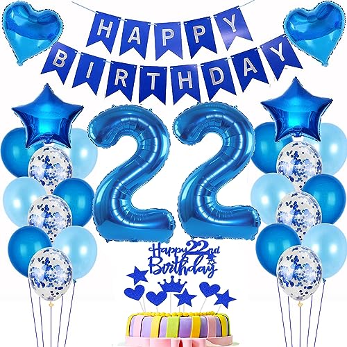 deko 22. geburtstag Mann deko blau ballon 22. geburtstag deko Mann Tortendeko 22 Geburtstag dekoration Mann geburtstagsdeko 22 jahre Mann Junge kuchen deko 22 geburtstags luftballon 22 deko Männer von Hopewey