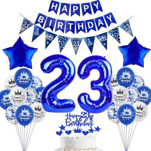 deko 23. Geburtstag Dekoration,Dunkelblau Tortendeko Geburtstag 23 Jahre mann Party Deko 23 Geburtstag frauen mann,luftballons 23. Geburtstag mann frau,blau Geburtstagsdeko 23 Jahre Männer ballon von Hopewey