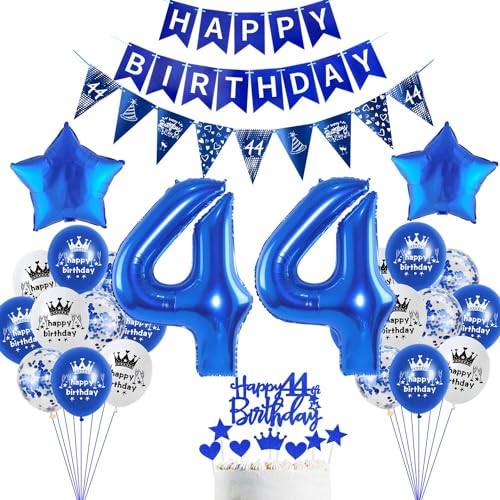 deko 44. Geburtstag Dekoration,Blau Tortendeko Geburtstag 44 Jahre mann Party Deko 44 Geburtstag frauen mann,luftballons 44. Geburtstag mann frauen,Blau Geburtstagsdeko 44 Jahre Männer ballon von Hopewey