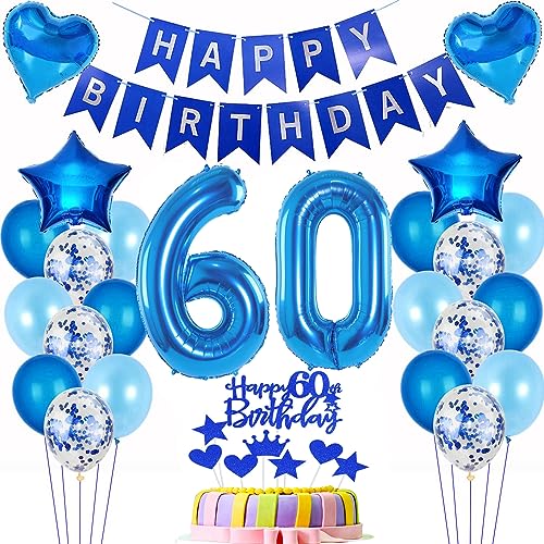 deko 60. geburtstag Mann deko blau ballon 60. geburtstag deko Mann Tortendeko 60 Geburtstag dekoration Mann geburtstagsdeko 60 jahre Mann Junge kuchen deko 60 geburtstags luftballon 60 deko Männer von Hopewey