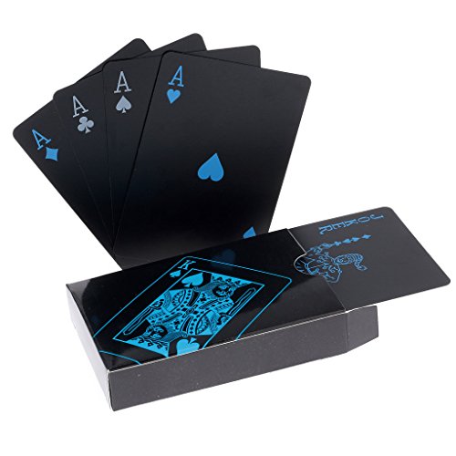 Playing Cards Schwarze Wasserdichtes Pokerkarten Plastik Spielkarten aus PVC Profi Premium Spielkarten für Texas Holdem Poker HOT von Hopewey