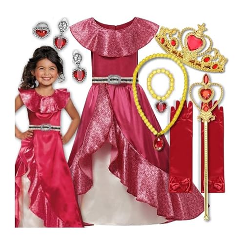 Hopki.pl Elena von Avalor Prinzessin Kostüm für Mädchen – Faschingskostüm Set mit Zubehör – Perfekt für Kinder und Teenager (Set, 116/122 cm) von Hopki.pl