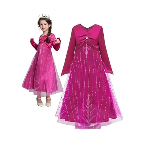 Hopki.pl Elsa Prinzessin Kostüm für Mädchen – Faschingskostüme Kinder inkl. Perfektes Elsa Kostüm Mädchen für Karneval, Geburtstagsfeiern! Frozen Kinderkostüm (Standard, 134/140 CM (140)) von Hopki.pl