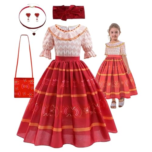 Hopki.pl Encanto Kostüm Kinder: Wunderschönes Dolores-Kleid für Mädchen - Authentisches Enchanting Verkleidungskostüm für Magische Bälle oder Spielen (Set 1, 98/104 (110 cm)) von Hopki.pl