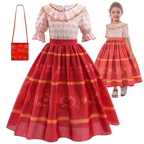 Hopki.pl Encanto Kostüm Kinder: Wunderschönes Dolores-Kleid für Mädchen - Authentisches Enchanting Verkleidungskostüm für Magische Bälle oder Spielen (Standard, 110/116 (120 cm)) von Hopki.pl