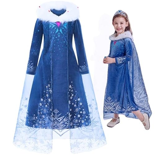 Hopki.pl Magisches Elsa Kostüm für Kinder – das perfekte Faschingskostüm, inspiriert von Disneys Frozen, ideal für Karneval und Spielspaß. (104/110 (120 cm)) von Hopki.pl