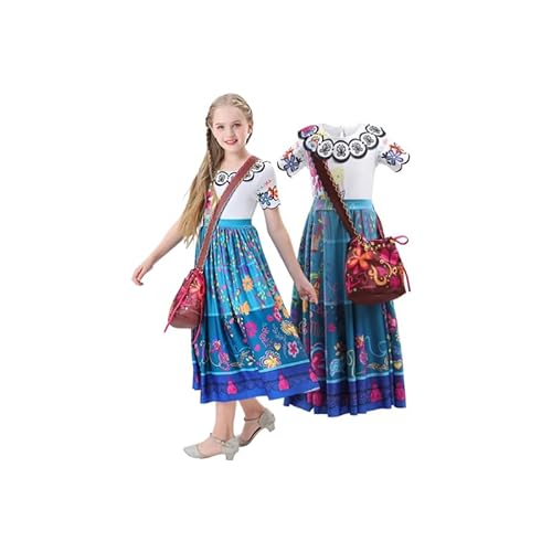 Hopki.pl Magisches Mirabel Encanto Kostüm für Kinder – Faschingskostüme Kinder, Kostüm Mädchen, Kostüme für Kinder, Faschingskostüme Mädchen, Kinder Faschingsko (104/110 CM) von Hopki.pl